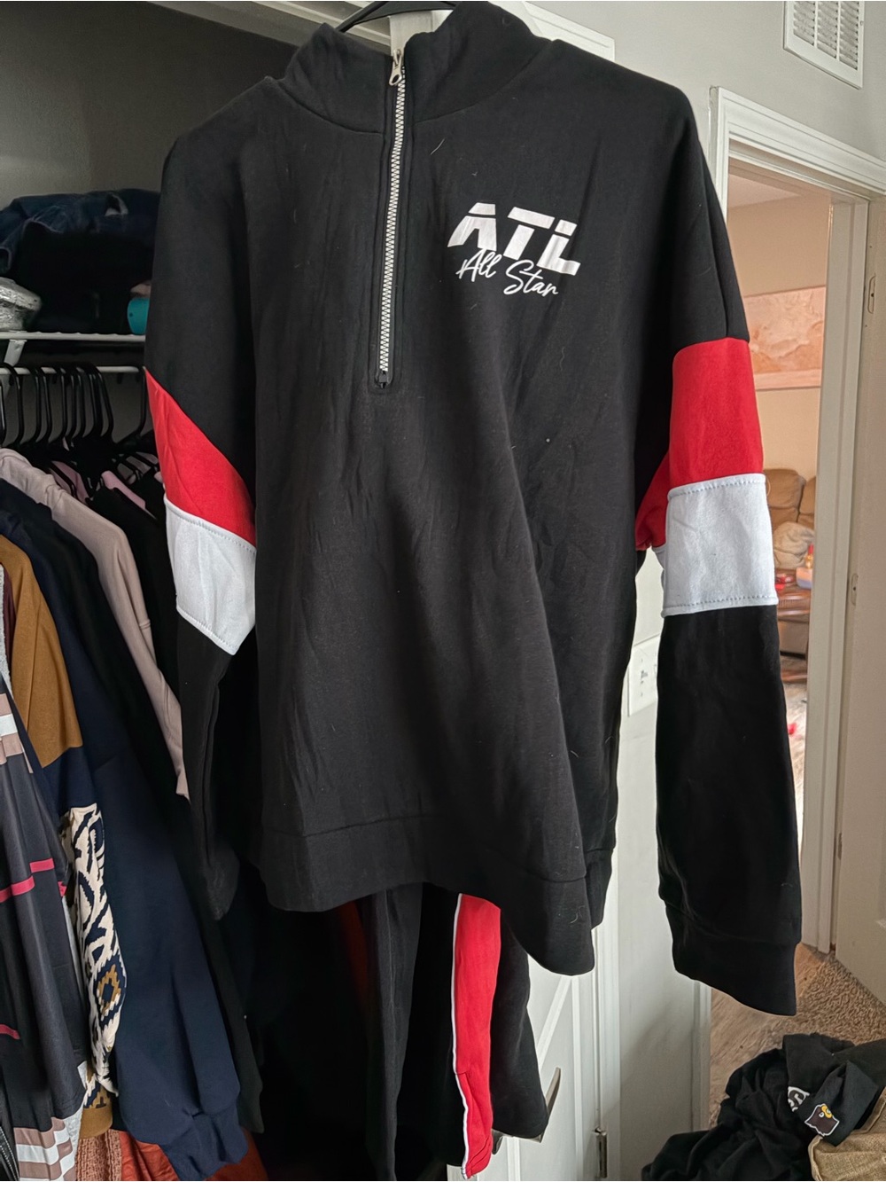 ATL All Star Black Half-Zip Pullover with Red & White Panels+Pants (NEW)